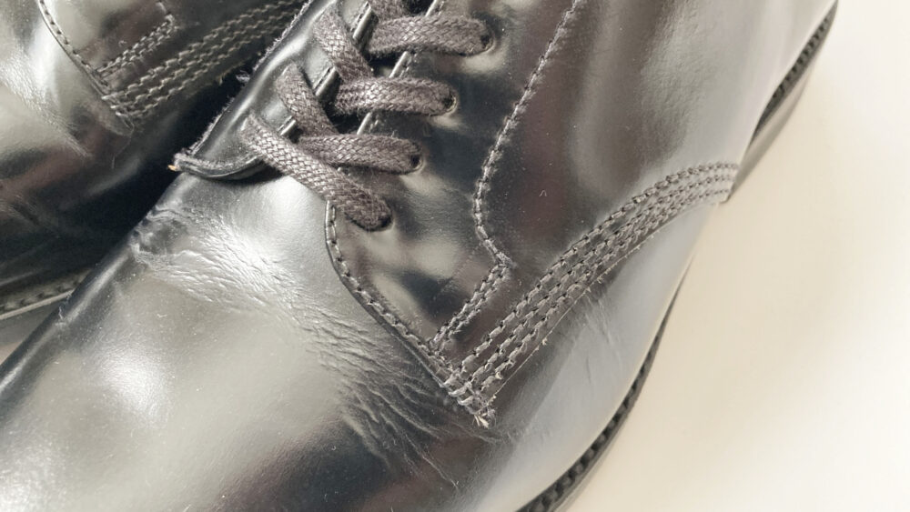 サンダース オフィサーシューズ甲のアップ